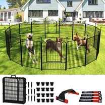 IGOOUO 3ft High Portable Metal Dog Pen Play Pen for Small, Medium & Large Dogs with Easy-Carry Straps, 8 Panels