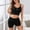 Black#01, variant on Yteetum Pajama Sets for Women 2 Piece Summer Sleeveless Spaghetti Strap Lace Trim Cami Crop Tops and Ruffle Shorts Lounge Sets Casual Solid Comfy Soft Sleepwear Pjs Two Piece Outfits