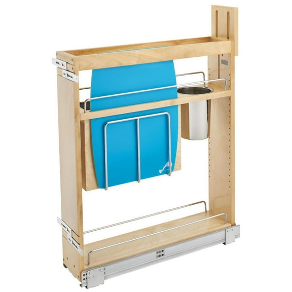Rev-A-Shelf 448Kb-Bcsc-5C Wood Classics Soft Close 6"W Pull Out Base Cabinet Knife Block