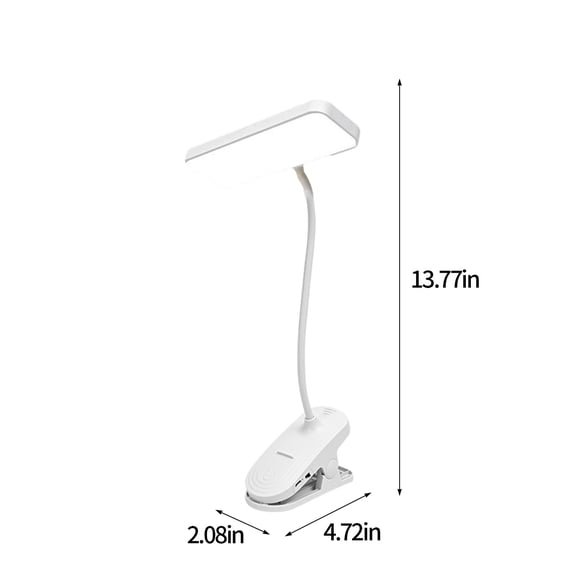 Rkxzt Desk Lamp Rechargeable LED Clip On Reading Light with 3 Brightness Levels Flexible Gooseneck Desk Lamp for Bed Book Study Lighting &
