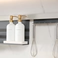 thumbnail image 4 of Juego de dispensador de jabón dorado Prus Waso, dispensador de jabón de vidrio con bomba de acero inoxidable, perfecto para la decoración moderna del mostrador de la cocina. (Oro), 4 of 7