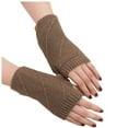 thumbnail image 2 of CUZIBR Womens Mittens Solid Cotton Knitted Long Hand Fashion Mitten Arm Fingerless Stylish Wrist Gloves For Cold Weather, 2 of 2