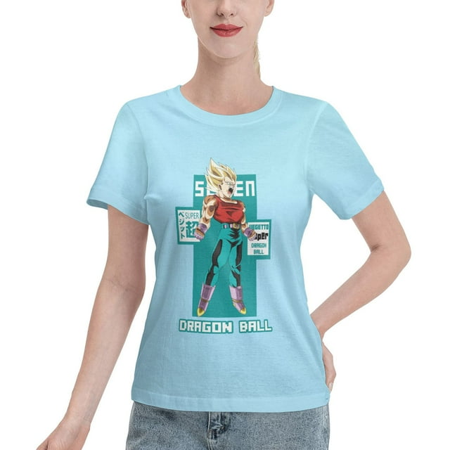 T-Shirt Basique à Manches Courtes pour Femmes Super Saiyan