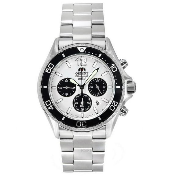 Orient Sports Solar Powered Chronograph White Dial Men's Watch RA-TX0203S10B