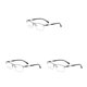 thumbnail image 5 of Qarigey Gafas de lectura de medio marco de metal unisex Lentes de plástico Gafas ligeras para negocios Diario Plata Type1 NO1, 5 of 6