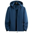 thumbnail image 1 of MAWCLOS Manteau de Pluie pour Homme à Fermeture Éclair, Veste de Pluie à Capuche, Manteau Léger de Randonnée à Manches Longues pour Homme, Bleu Foncé, m, 1 of 2