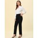 thumbnail image 4 of Pantalones Allegra K Bootcut de pierna recta con Bolsillos para Oficina Y Trabajo Mujer Negro L, 4 of 4