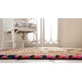 thumbnail image 3 of DecorAvenue Hand Woven Braided Farmhouse Cotton Jute Area Rug Natural Multi Border Color 2 ft Square, 3 of 5