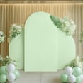 thumbnail image 3 of Ensemble de 3 Housses pour Arche de 5/7,2 Pi en Spandex Extensible, Housse de Fond Ajustée Double Face pour Demi-Lune à Sommet Rond, Studio Photo pour Mariage, Anniversaire, Shower de Bébé, Champagne/vert Pâle/rouge, 3 of 6