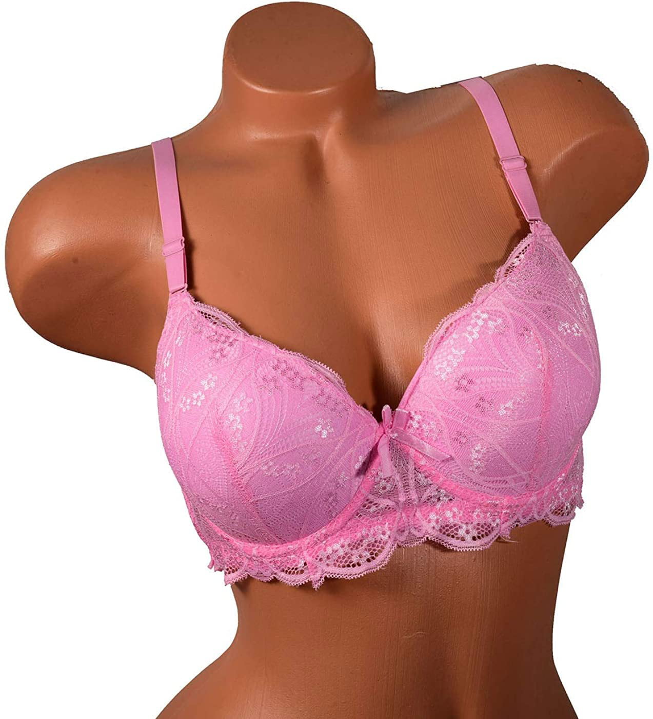 6 Pieces Full Cup Lace Gentle Push Up Pushup B/C Bra (34B) 