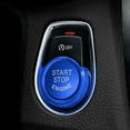 thumbnail image 4 of Blue Aluminum Keyless Engine Push Start Button w/Surrounding Ring Trim For BMW, 4 of 10