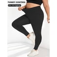 thumbnail image 3 of 4pcs High-Waisted plus size Yoga Leggings with Pocket for Women - Quick-Dry, Breathable, and Butt Lifting - Perfect for Fall & Winter, 3 of 12