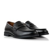 Ferro Aldo Douglas MFA19700 Moc-Toe Penny Loafers for Men, in Black, Mens Size 9.5