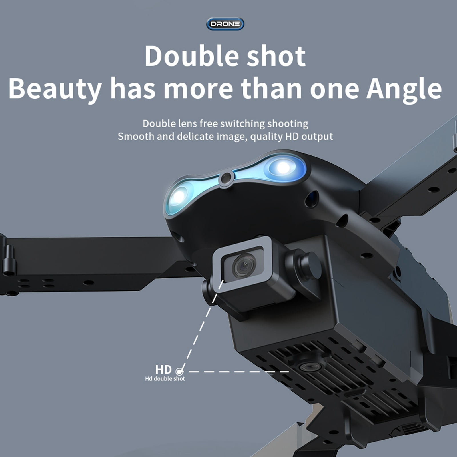 Drone with High-Definition Dual Camera, One Click Takeoff And Landing, Three Speed Adjustment, Remote Control Toys Gifts for Boys Girls