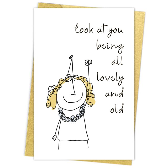 Tarjeta de cumpleaños Serzhiho divertida para amigas y mujeres, 20,5 x 13,6 cm