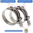 thumbnail image 3 of 3" T-Bolt Hose Clamp - Working Range 71mm - 79mm for 3" Hose OD, Stainless Steel Bolt, Stainless Steel Band Floating Bridge and Nylon Insert Locknut (71mm - 79mm, 2 pack), 3 of 8