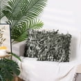 thumbnail image 6 of Unique Bargains Sequins Leaf 3D Throw Pillow Cover Pack of 4 Solid Color Cushion Covers Grey/Gold 18" x 18", 6 of 6