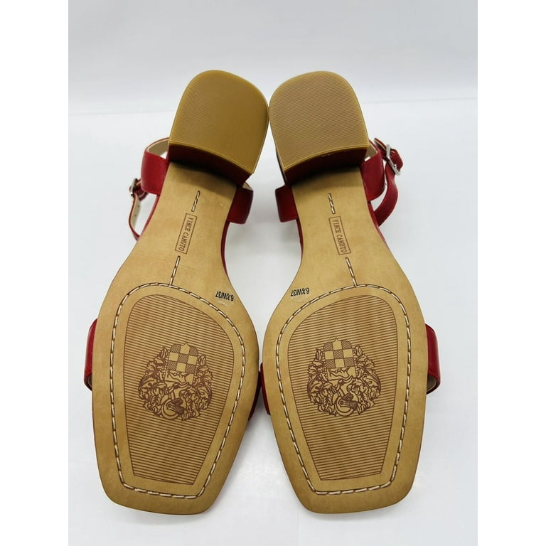 Vince Camuto Women s Jantta Leather Heeled Sandals Razz Red US