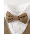 thumbnail image 5 of nvzhuang Kids Boys Clothes Outfits Bowtie Short Sleeve Blazer Waistcoat Shirts Shorts 2Pcs Suit, 5 of 8