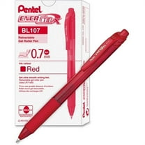 Pentel EnerGel-X Retractable Gel Pens Medium Pen Point - 0.7 mm Pen Point Size - Refillable - Retractable - Red Gel-based Ink - Red Barrel - Metal Tip - 12 / Dozen