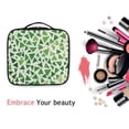 thumbnail image 6 of FORMRS Travel Makeup Bag Large Capacity Train Case Cosmetic Organizer with Adjustable Dividers, Green Dot Triangles Pattern, 6 of 8