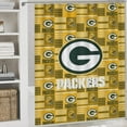 thumbnail image 5 of Green Bathroom 4 Pieces Set Shower Curtain, Toilet Lid Cover and Bath Mat, Non-Slip Rugs,Durable and Waterproof for Football Fans Bathroom Decor Set, 72" x 72", 5 of 6