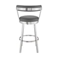 thumbnail image 6 of Kobe 26" Counter Height Swivel Bar Stool in Brushed Stainless Steel Finish and Gray Faux Leather, 6 of 10