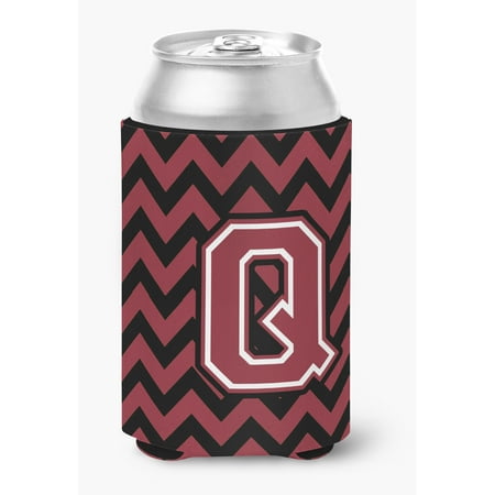 

Letter Q Chevron Garnet and Black Can or Bottle Hugger