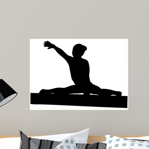 Gymnastics Silhouette Style Balance Wall Decal by Wallmonkeys Peel and Stick Graphic (24 in W x 17 in H) WM188849