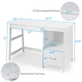 thumbnail image 4 of Giantex Wooden Computer Desk, Home Office Desk w/Large Storage Space, Multipurpose Ladder Writing Study Table, White, 4 of 8
