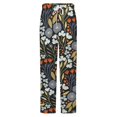 thumbnail image 5 of Green And Blue Wildflowers Winter Female Pants Flannel High Waist Women Pants Lady Warm Straight Leg Plush Trousers, 5 of 7