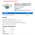 thumbnail image 2 of Radiator Cap - Compatible with 1952 - 1954 Lincoln Cosmopolitan 5.2L V8 - Motorad, 2 of 2