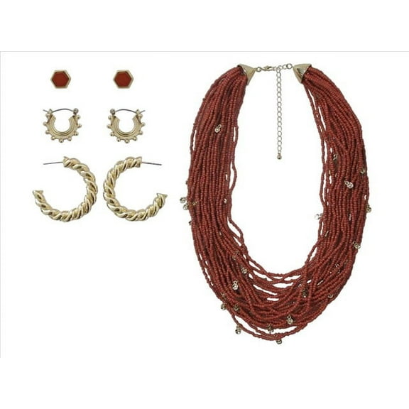 Time and Tru 2pack Multi Earring and Short Necklace Set