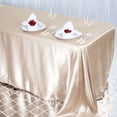 thumbnail image 2 of Efavormart Rectangle Satin Tablecloth, 90"x132" Smooth Oblong Washable Table Cloth, Decorative Silky Fabric Table Cover for Wedding, Party, Banquet- Beige, 2 of 10