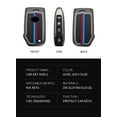 thumbnail image 3 of 4-Button Car Key Cover Case Fit for Kia Seltos Forte Sportage Seltos K5 Soul Sorento Cerato Telluride Flip Folding Key Fob Metal Key Housing Silicone Key Bag, 3 of 8