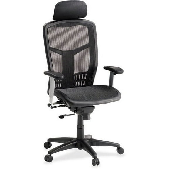 Lorell ErgoMesh Series High-Back Mesh Chair Black Mesh Seat - Mesh Back - Plastic, Steel Frame - Black - 28.5" Width x 28.5" Depth x 51" Height - 1 Each