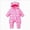 Pink, variant on 18-24 Months Toddler Baby Boys Girls Snowsuits Winter Outfits Fleece Lined Hooded Footed Romper Cute Cartoon Print Warm Jumpsuit Toddler Kids Winter Clothes