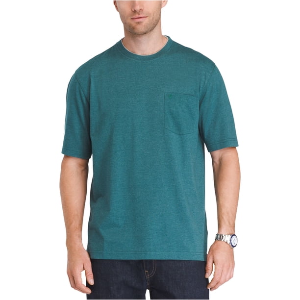 IZOD Camiseta básica de cuello redondo suave al tacto para hombre, verde, extragrande IZOD Camiseta básica