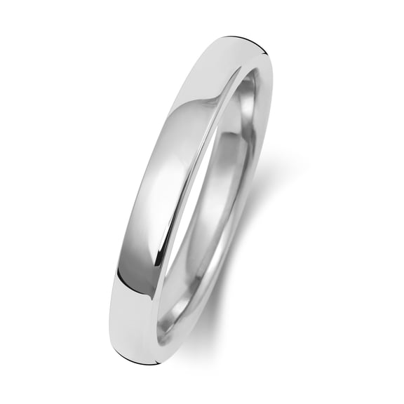 Light 18k White Gold 2.5mm Soft Court Comfort Men/Women Wedding Band/Ring