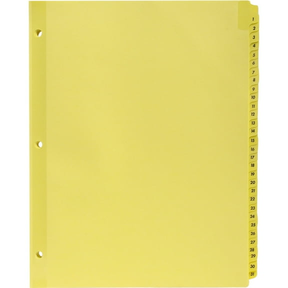 Business Source, BSN01808, Preprinted 1-31 Tab Index Dividers, 31 / Set