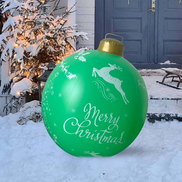 Large Christmas Inflatable Decorations | 60cm Outdoor Holiday Yard Ball | PVC Inflatable Christmas Tree Ornament for Porch and Garden Decor