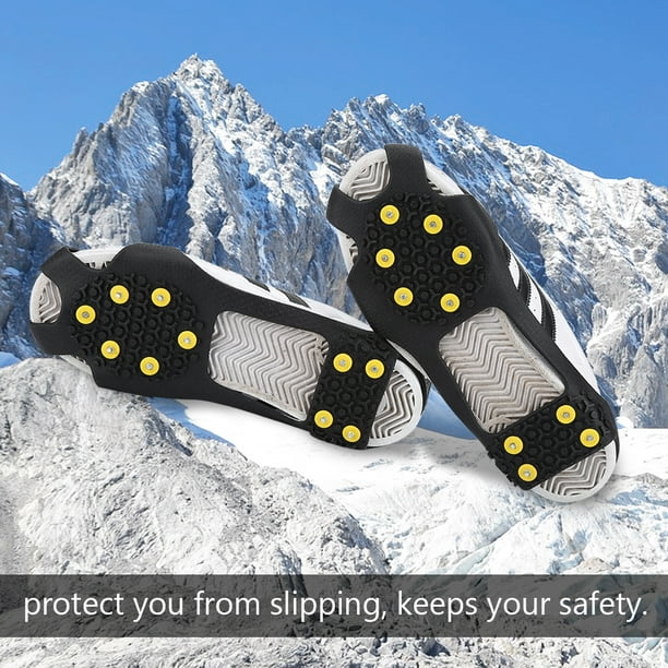 Facefd 1 paire de crampons pour chaussures à neige à 24 dents, crampons  pour chaussures à neige antidérapants, crampons à neige antidérapants, M 