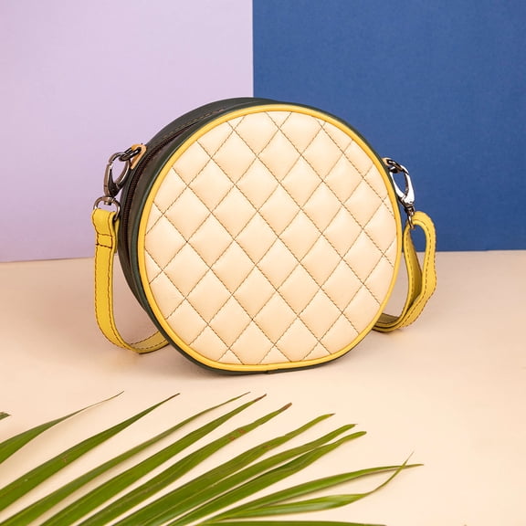 Abelardo Emily Bag - Cream/Black Leather Sling bag