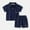 Navy, variant on HOMADLES Toddler Boys Short Tee Lapel Solid Casual Stretch Elastic Shorts Summer Set White 5 T