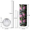 thumbnail image 5 of 20oz Pioneer Flower Floral Print Pattern Skinny Tumblers Stainless Steel Tumbler with Lid and Straw,Vacuum Insulated Double Wall Travel Tumbler Cups with Cleaning Brush for Coffee,Tea, 5 of 6