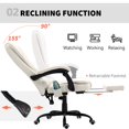thumbnail image 4 of Chaise de Bureau Inclinable Beige avec Massage et Repose-Pieds - Chaise de Bureau à Hauteur Réglable pour Bureau à Domicile et Étude - 31 Pouces de Large, 4 of 7