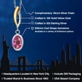 thumbnail image 2 of Gem Stone King 925 Silver and 10K Yellow Gold Pink Mystic Topaz Pendant Necklace for Women | 1.30 Cttw | Gemstone November Birthstone | Oval 8X6MM | With 18 inch Chain, 2 of 6