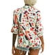 thumbnail image 4 of Sonducket Blusa informal con botones de manga larga y estampado de gasa para mujer Prendas para la parte del cuerpo Blanco 3XL, 4 of 6
