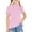 Pink, variant on Jalioing Summer Cute Shirt for Girls Ruffle Crew Neck Short Sleeve Loose Tunic Shirt Casual Fashion Blouses