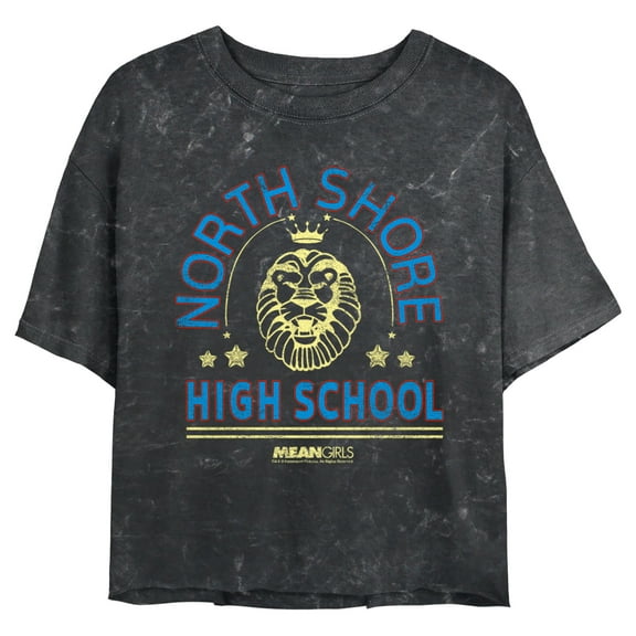Junior's Mean Girls North Shore High School Logo Crop Graphic Tee Black X Large